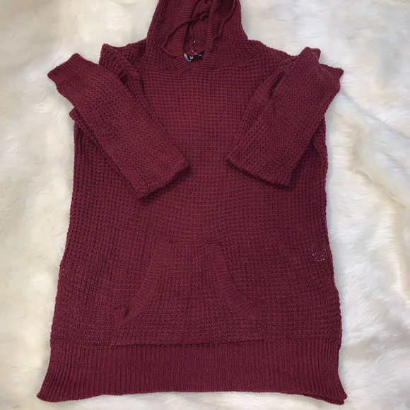 Poof! Hooded Mesh Sweater w/pockets - Picture 8 of 9